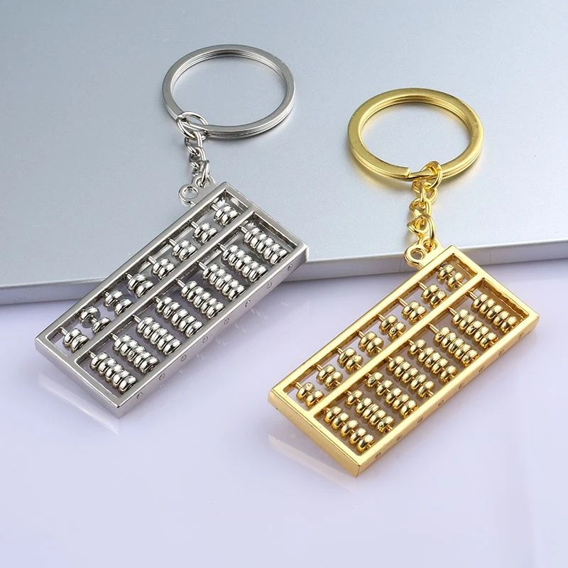 金算盘钥匙扣金属算盘钥匙链金算盘银算盘钥匙挂件个性创意小礼品