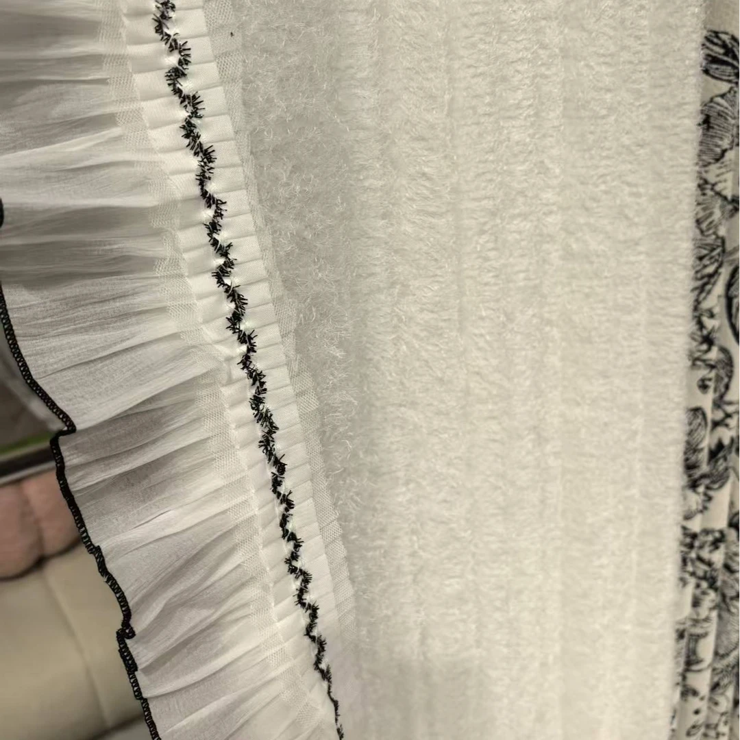 雪绒花窗纱浪漫唯美现代简约热卖款客厅卧室毛毛纱梦幻公主范