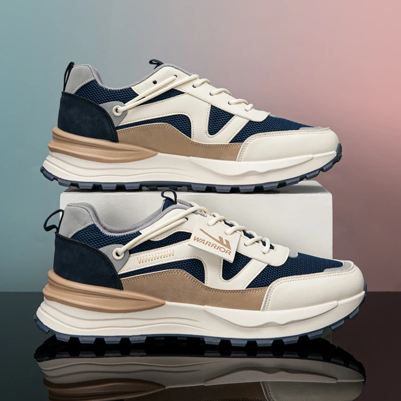 Warrior/回力男鞋网面休闲运动鞋子男款潮流百搭厚底男士潮鞋跑步