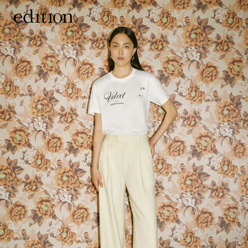 Kwaidan Editions合作系列edition字母印花修身T恤女#EBC3TEE009