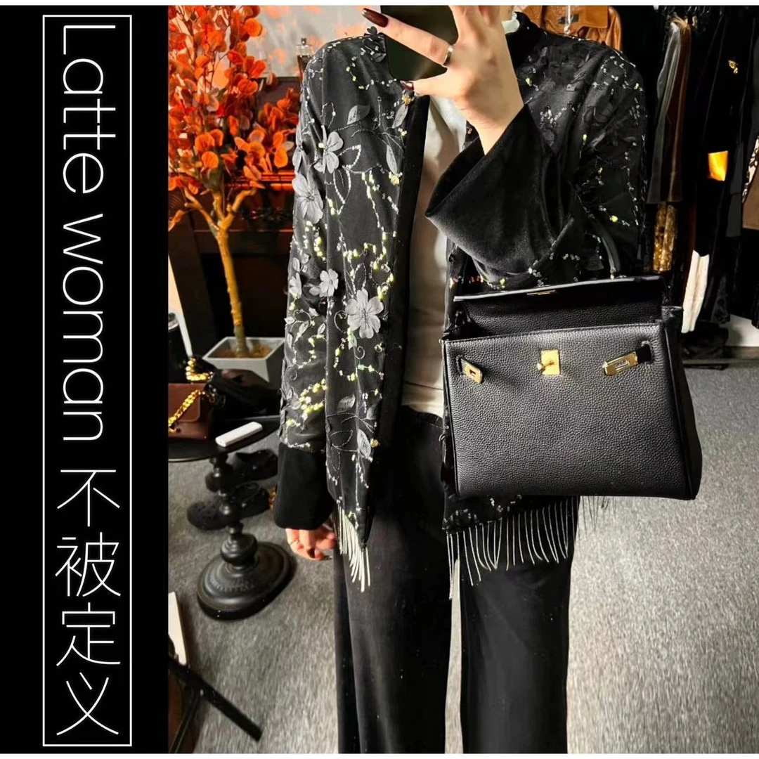 （彼岸花开）2024原创设计重工整件刺绣提花工艺外套加棉系列