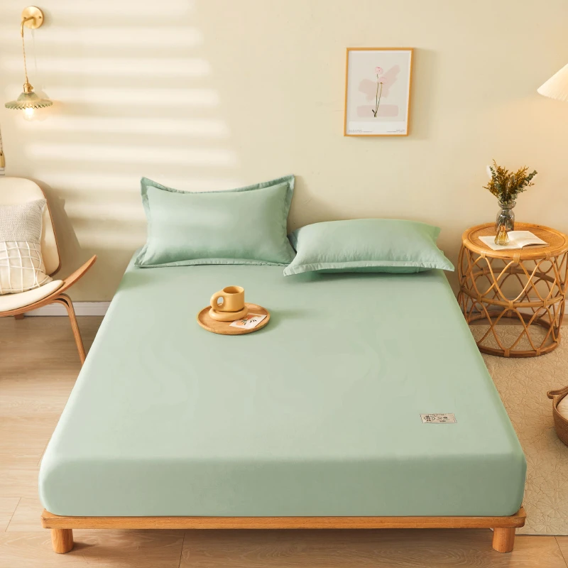 【2024春季上新】三件套纯色简约亲肤防滑床平整罩床床笠观赛搭子