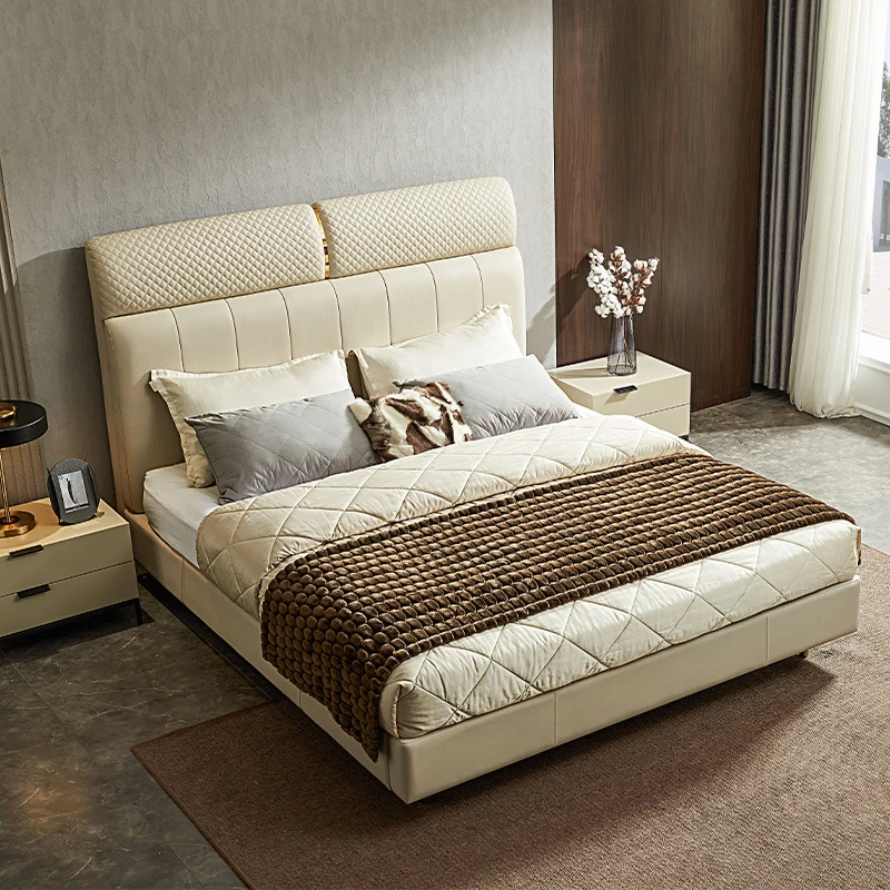 慕思【达人直播2】慕思真皮床真皮床高大气婚床（床架）