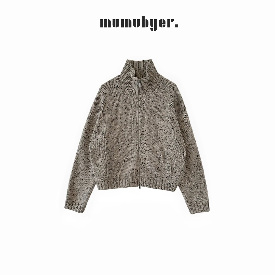 MUMUBYER •“心动降临” 24秋冬新品 羊毛混纺纹理拉链开衫