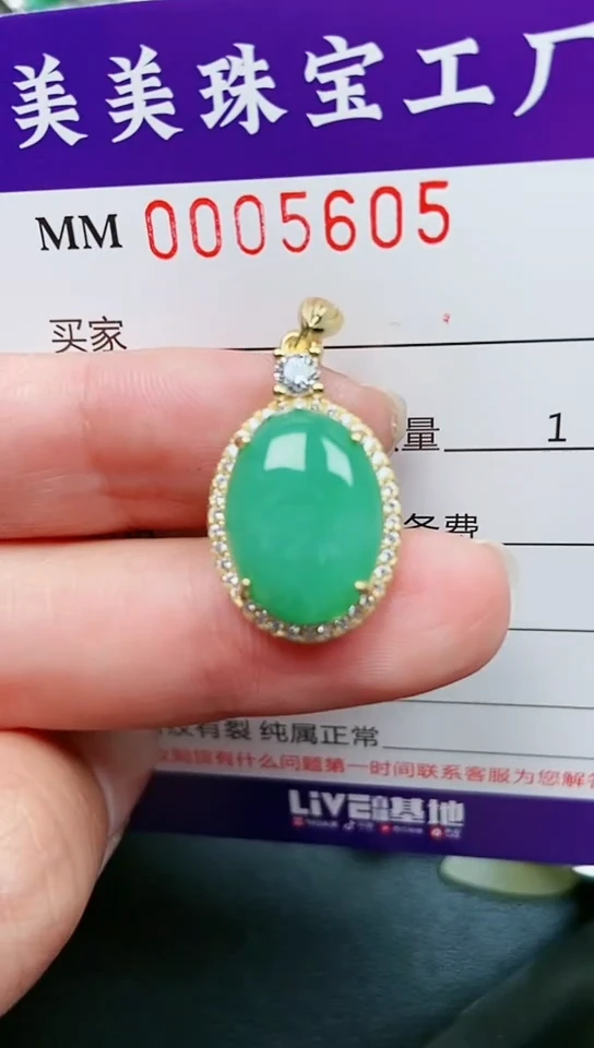 【闪购商品】翡翠颈饰银S925镶嵌5605