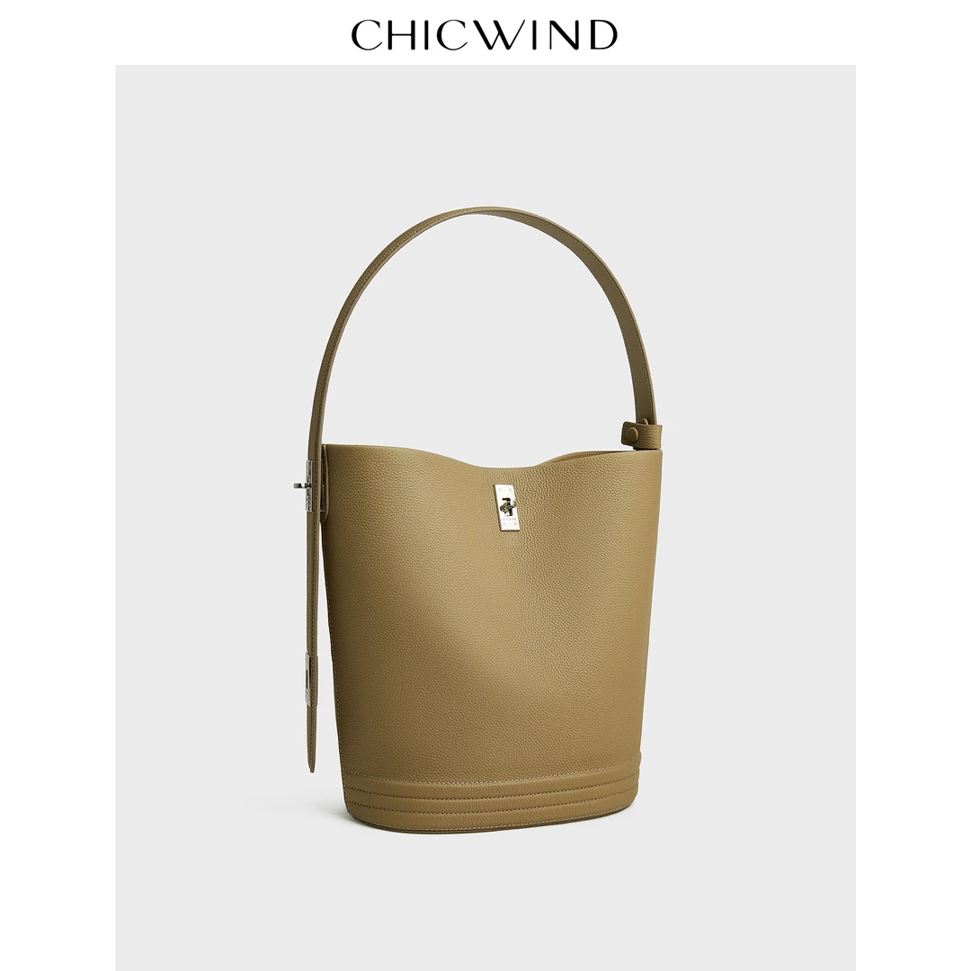 【CHICWIND】原创小众设计牛皮单肩水桶包女高级感大容量手提包包