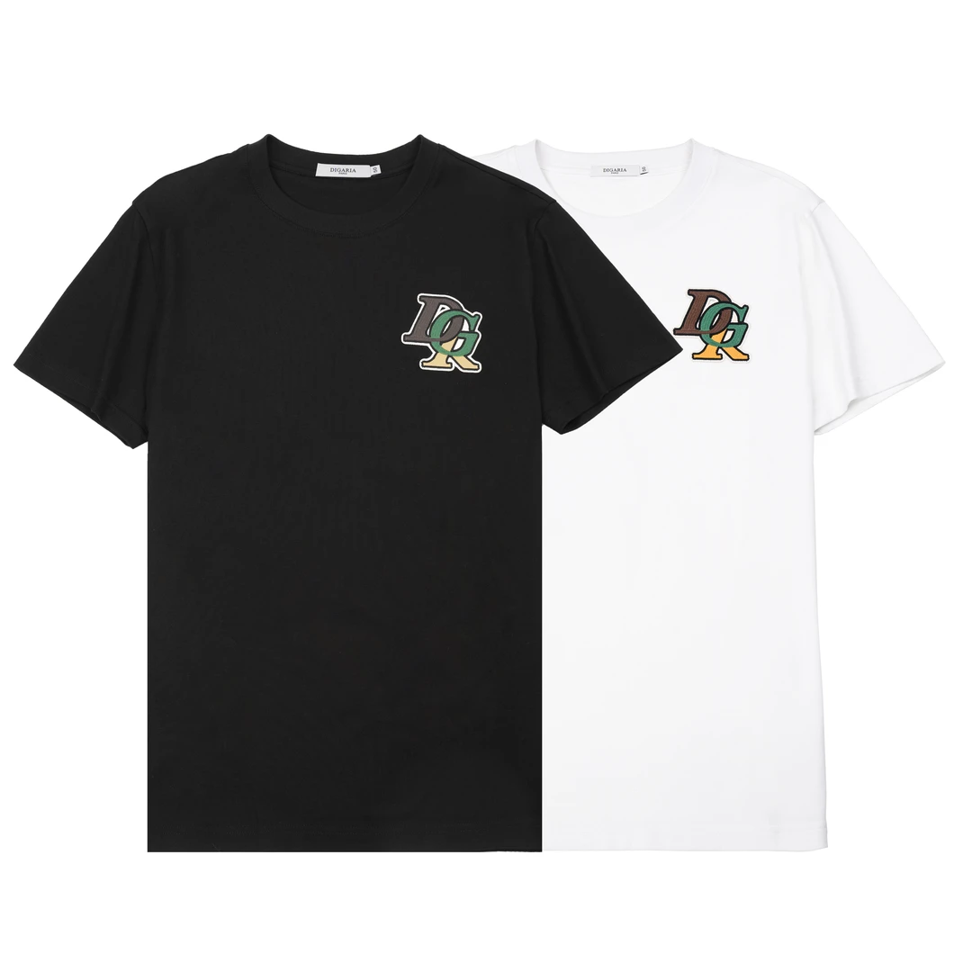 DIGARIA夏季欧货匹马棉简约新品潮牌刺绣男士休闲印花短袖T恤