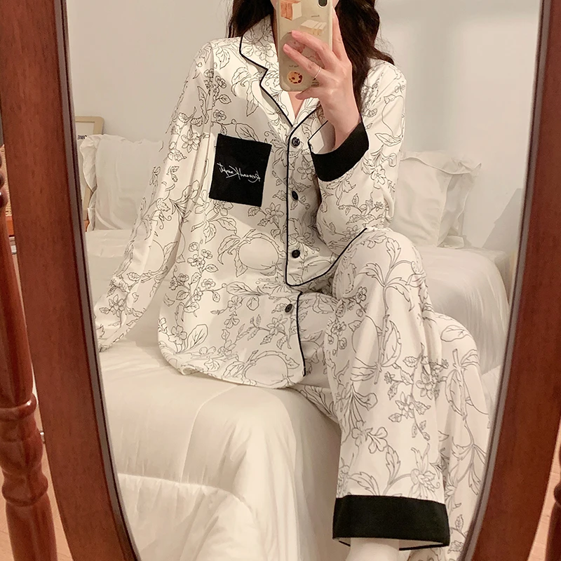 高端纯棉月子服产后哺乳孕妇睡衣女产妇春秋喂奶衣家居服大码四季