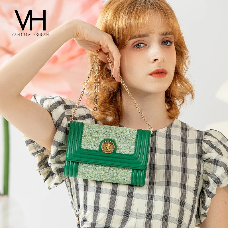 vh女包缇斯女神信封包夏季个性链条包包单肩包小众潮流织物斜挎包