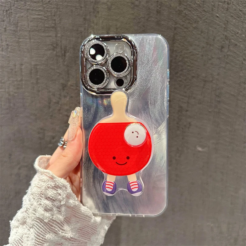 精孔羽纱适用于苹果15PROMAX华为PURA70红米创意乒乓球趣味手机壳