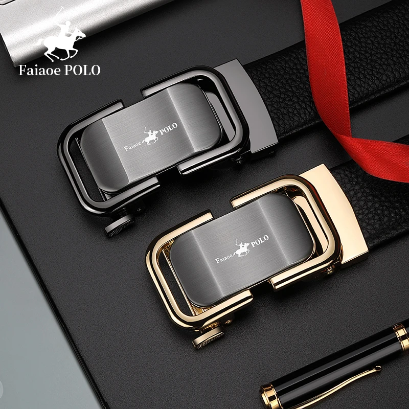 [头层牛皮】新款保罗男自动扣腰带时尚裤带青年中年韩版潮流裤带