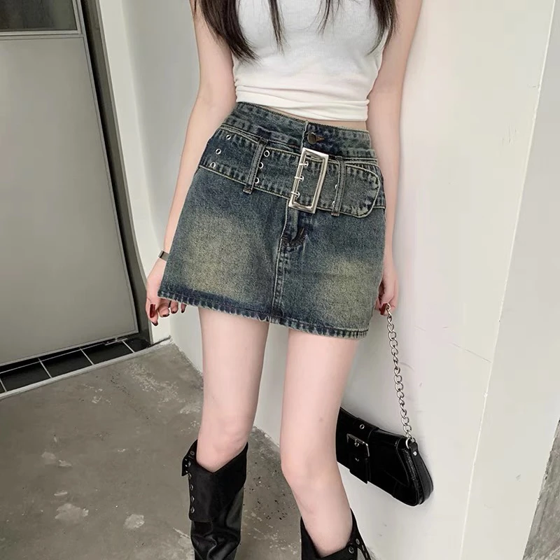 【上下左右】新款高品质牛仔短裤短裙显瘦辣妹高腰百搭，默认微瑕
