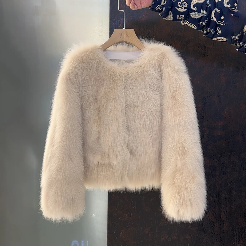 蒋小果狐狸毛皮草外套女士短款海宁2025秋冬新款韩版保暖23145