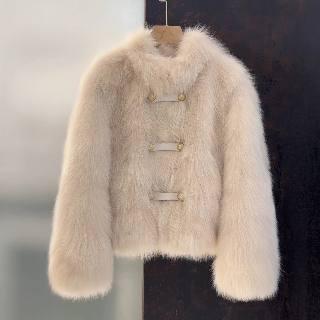 蒋小果蒋小果狐狸毛皮草外套女短2025秋冬新款海宁保暖抗寒24518