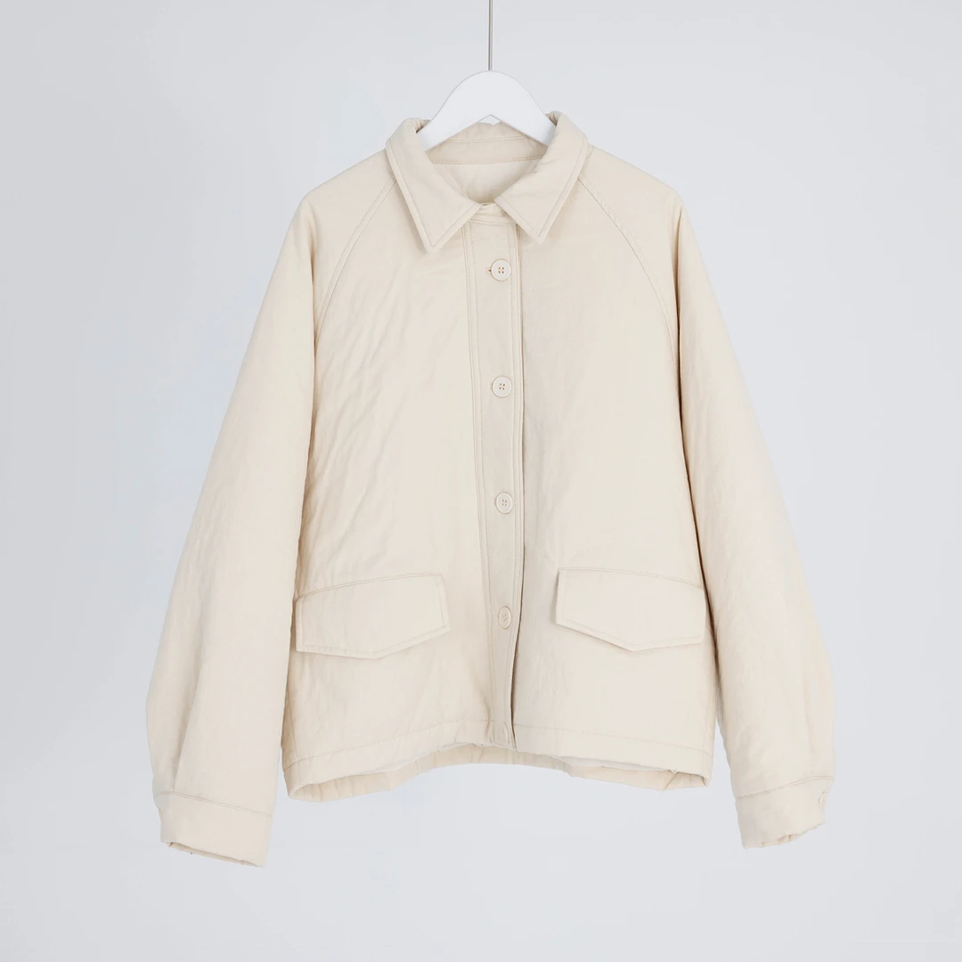 （几里与麻）纯色百搭冬款美拉德感棉服外套衣长68胸围142 104425