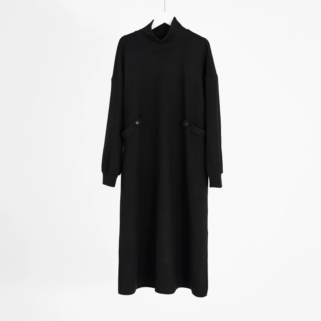 （几里与麻）休闲时尚纯色复古内搭连衣裙 衣长115胸围132 116303