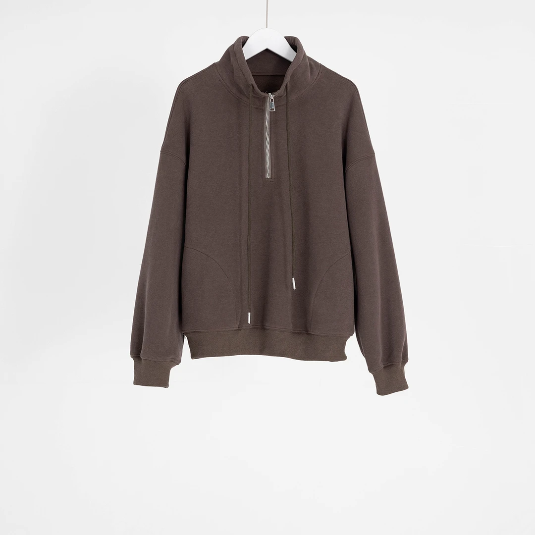 （几里与麻）立领气质百搭休闲简约卫衣 衣长61 胸围118 1010971