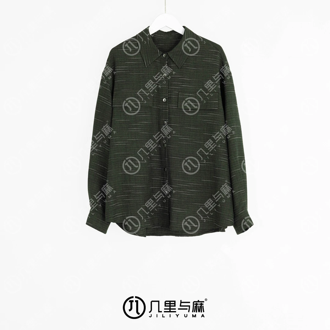 （几里与麻）藜帆-国风设计感复古文艺衬衫衣长63胸围116 1080641