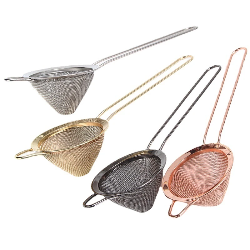 调酒双层细腻过滤漏网酒吧三角过滤网调酒滤冰网滤冰器