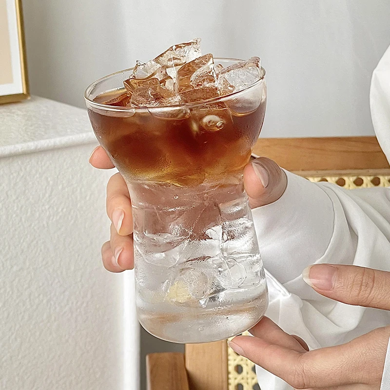 小众ins风冰美式拿铁咖啡杯耐热玻璃杯早餐牛奶杯饮料冷萃水杯子