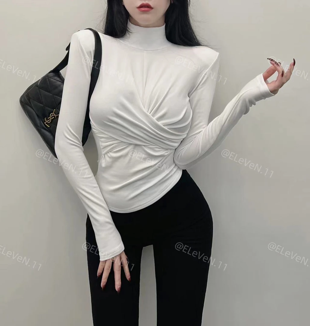 交叉显瘦加绒打底衫11305