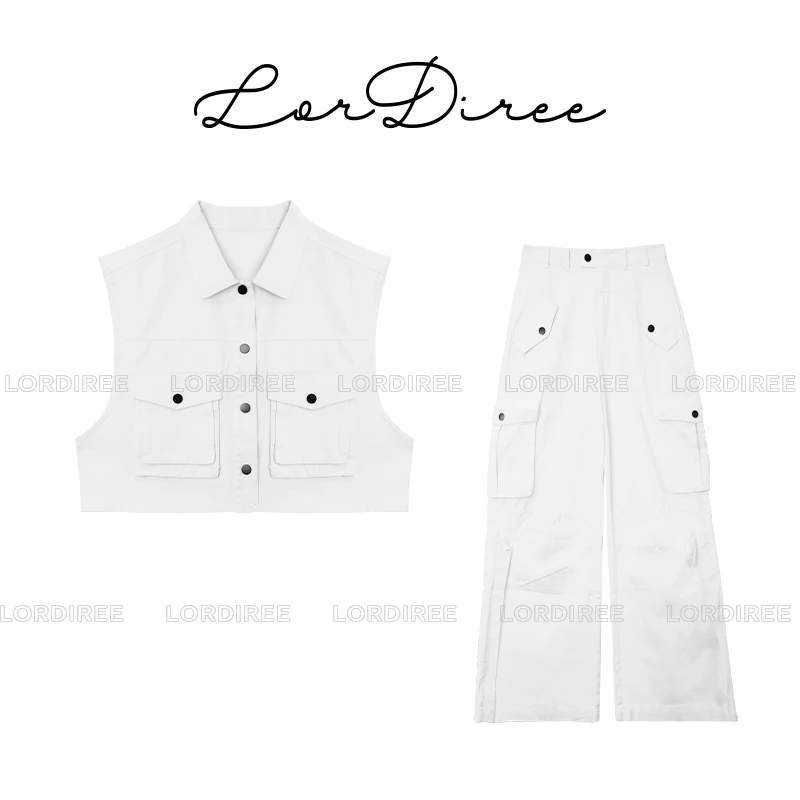 【LorDiree】2023新款马甲长裤设计师牛仔套装L23042201