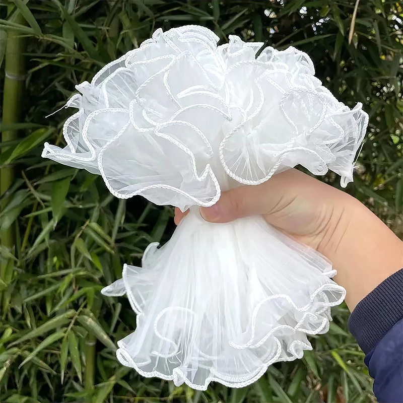 圣诞平安夜Diy苹果10包双头浪花纱 花束包装蛋糕烘焙可裁剪波浪纱