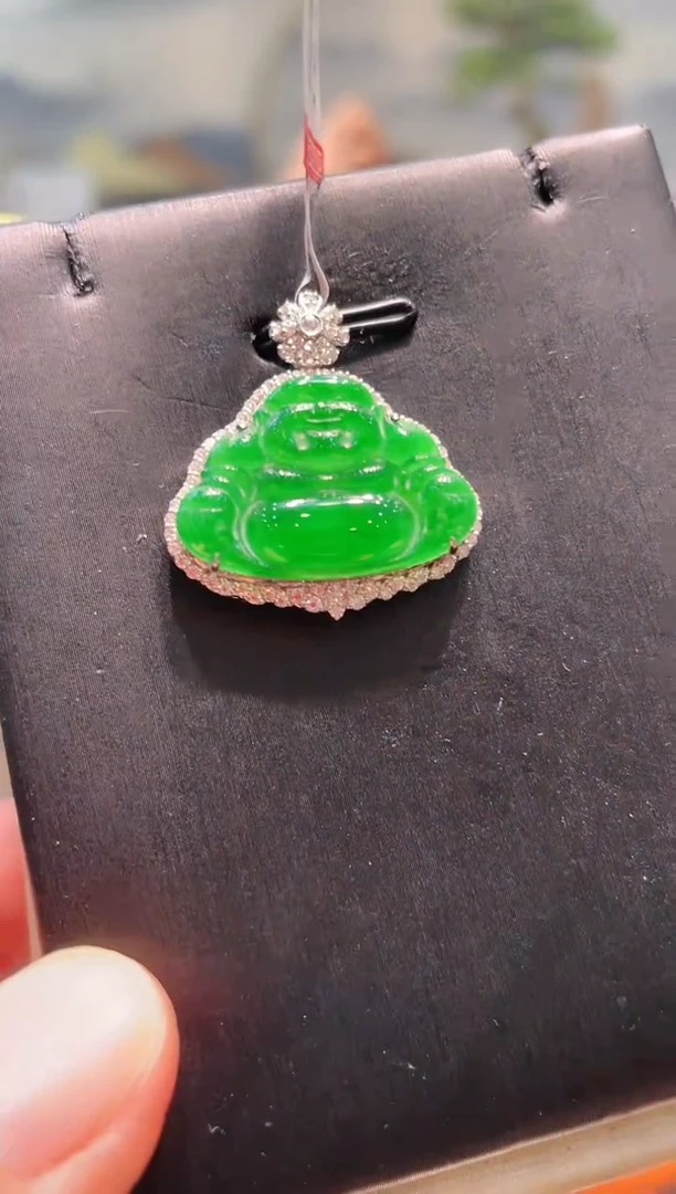 【闪购商品】翡翠颈饰18K金镶嵌A51天然A货翡翠