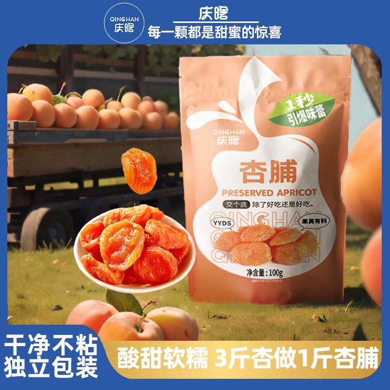 无核金杏干新鲜果脯蜜饯味道酸酸甜甜独立包装杏脯 100g/包