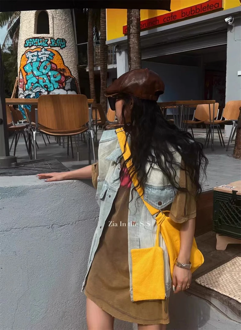 欧韩显瘦设计感阔版牛仔马甲