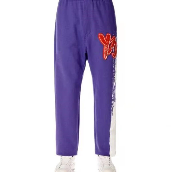 Y-3/Y-3（38-IA3100）紫色涂鸦街头时尚运动收口休闲裤高街美式长裤