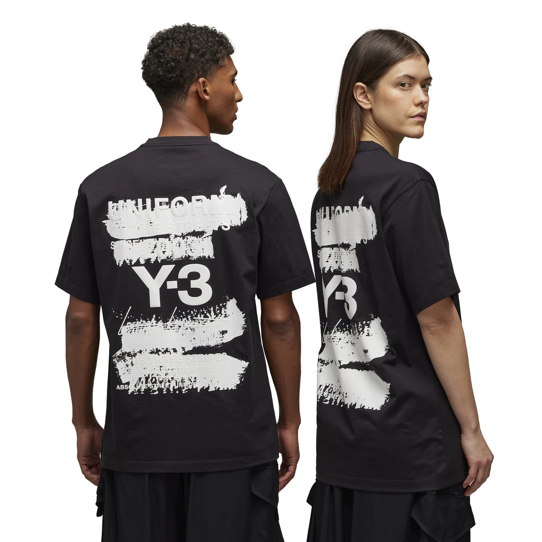 Y-3/Y-3（52-JN4879）黑色后背LOGO时尚运动休闲情侣T恤