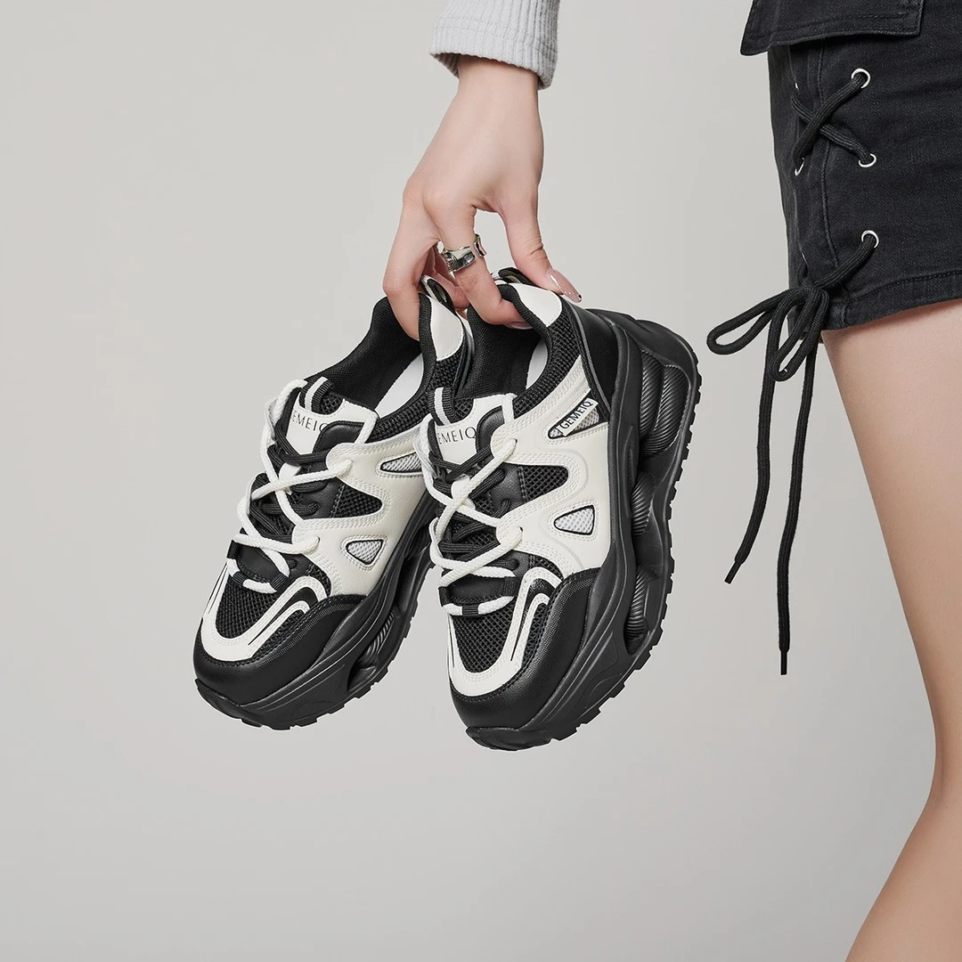 戈美其透气网面老爹鞋女2023年秋季新款轻便厚底运动鞋百搭休闲鞋