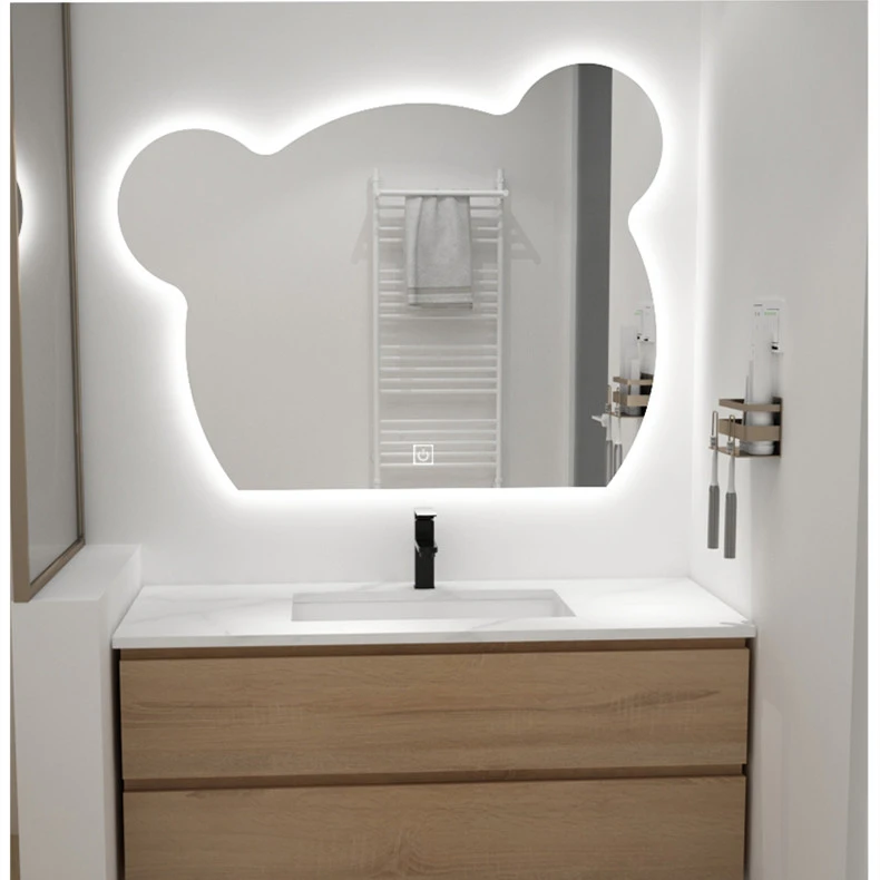 网红童趣卡通小熊LED智能除雾高清壁挂补光浴室镜尺寸可以定制