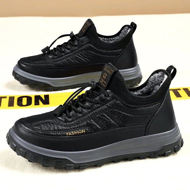 棉鞋男冬季新款加绒加厚爸爸鞋舒适中老年老人鞋软底防滑保暖休闲