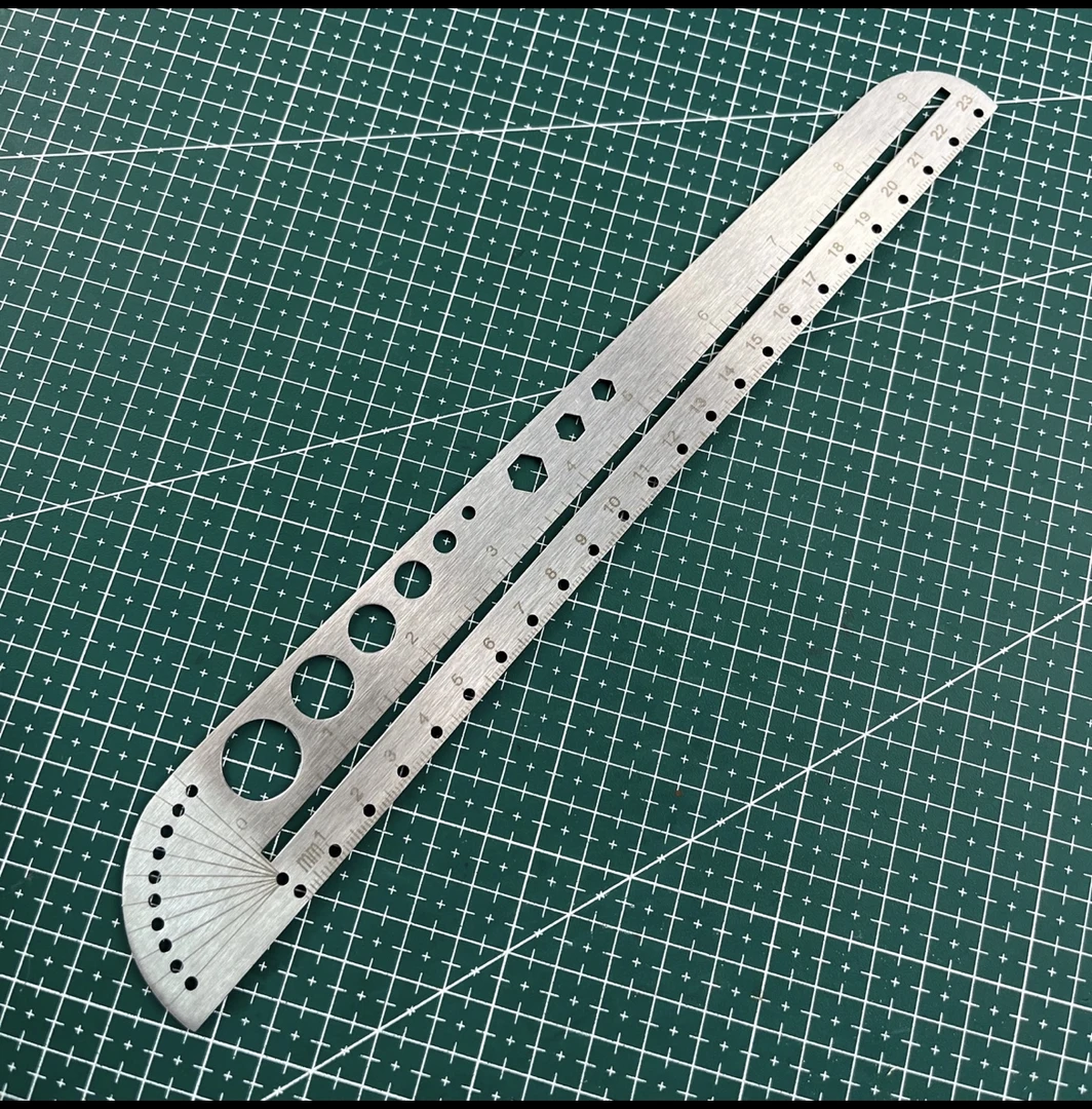 多功能不锈钢异形尺大号带刻度办公圆规量角器内六角26.8cm