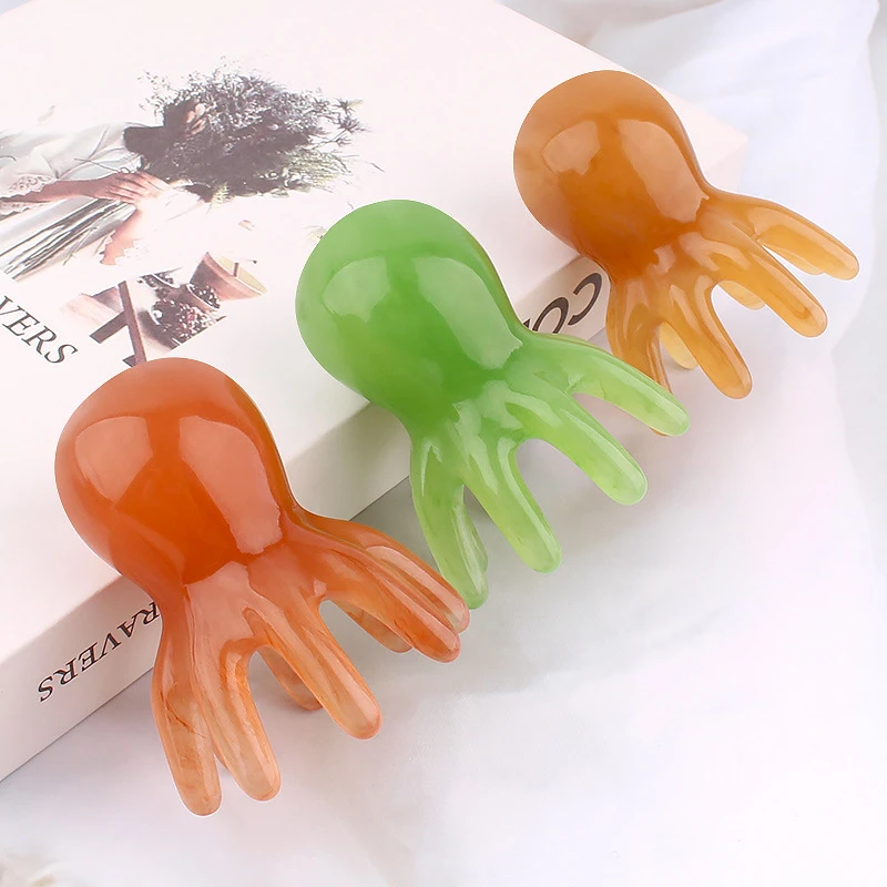 章鱼头部按摩梳 八爪鱼头皮经络梳子 拨筋棒头发按摩爪抓头神器