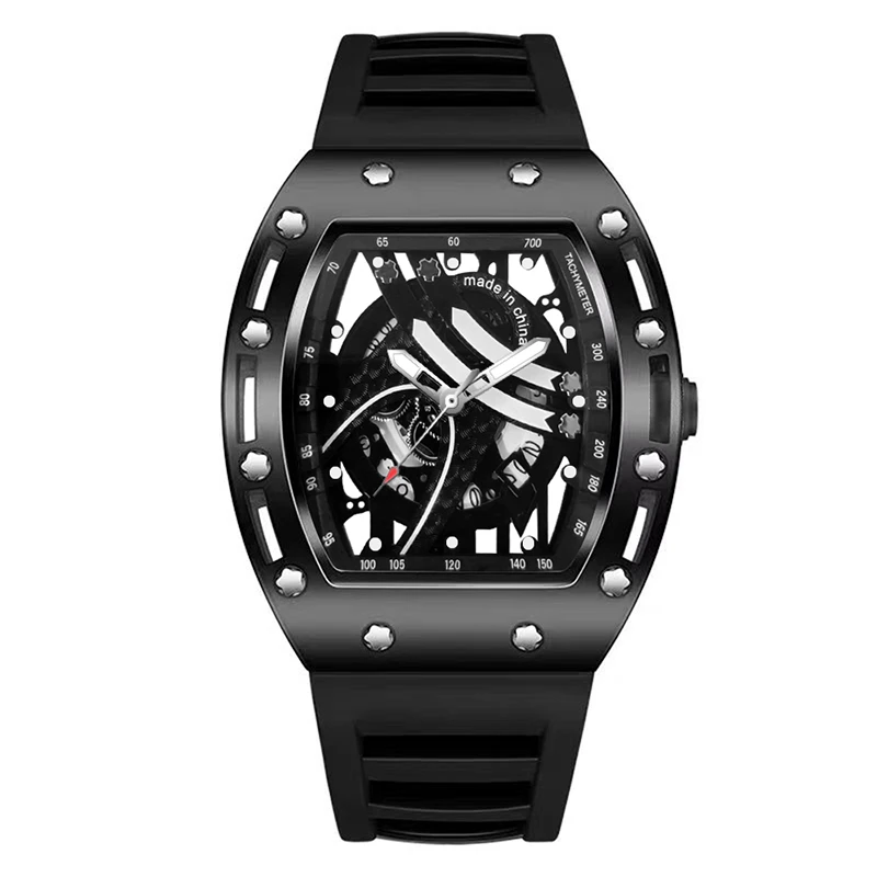 【云仓现发】战神酒桶镂空款时尚潮流大气男士腕表日历款-Y