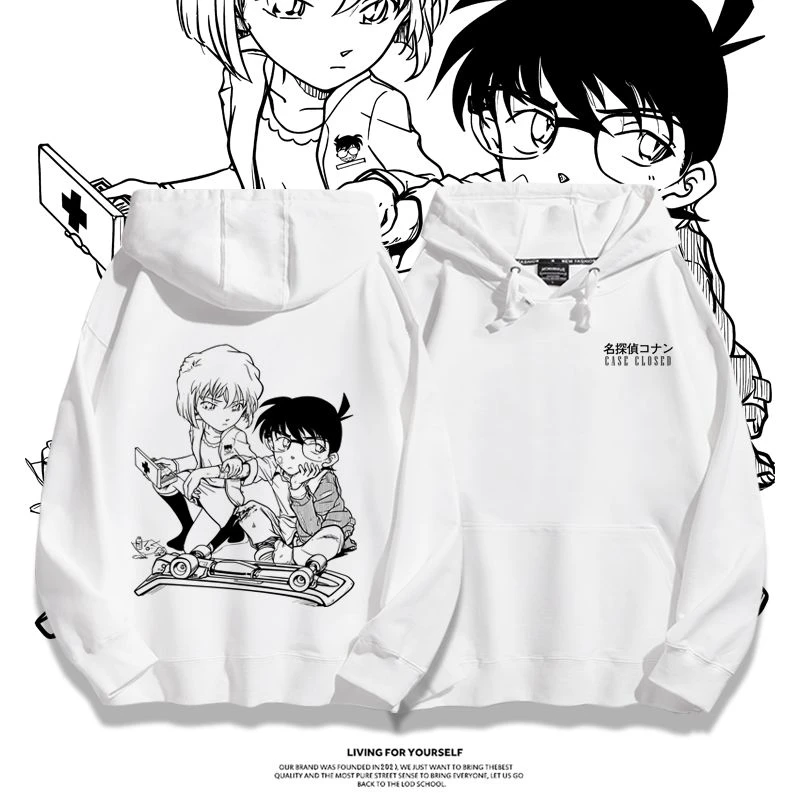 名侦探柯南灰原哀动漫周边联名连帽卫衣男女情侣二次元外套秋冬款