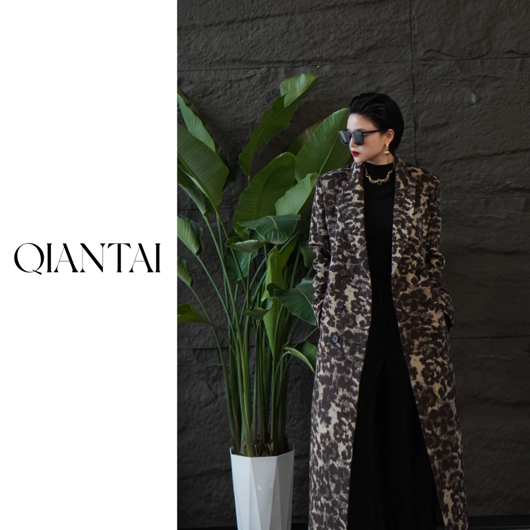 QIANTAI【雪棕】显瘦气质轻奢设计师时尚百搭简约中长款大衣