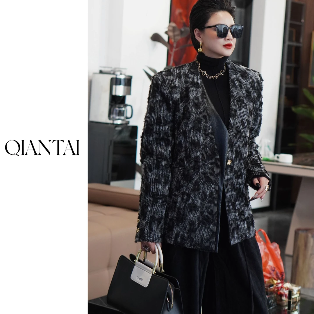 QIANTAI【浮生】中国风显瘦气质轻奢设计款时尚百搭西装上衣