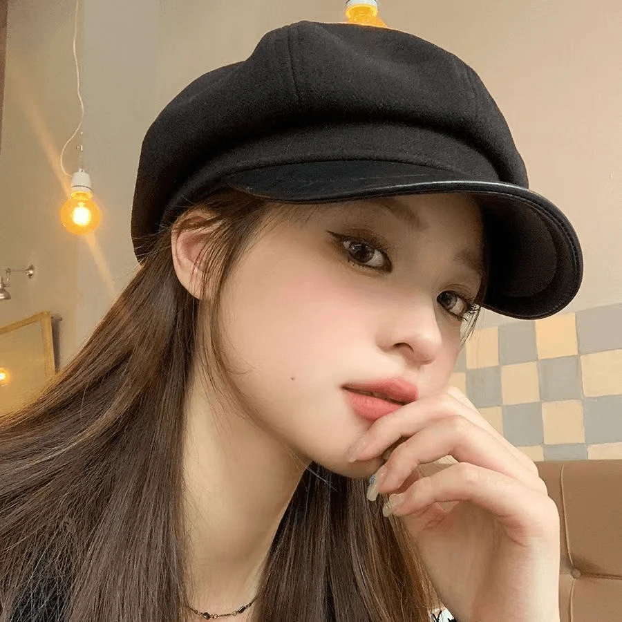 韩版秋冬毛呢八角帽复古气质显脸小贝雷帽女生日系文艺报童帽男潮