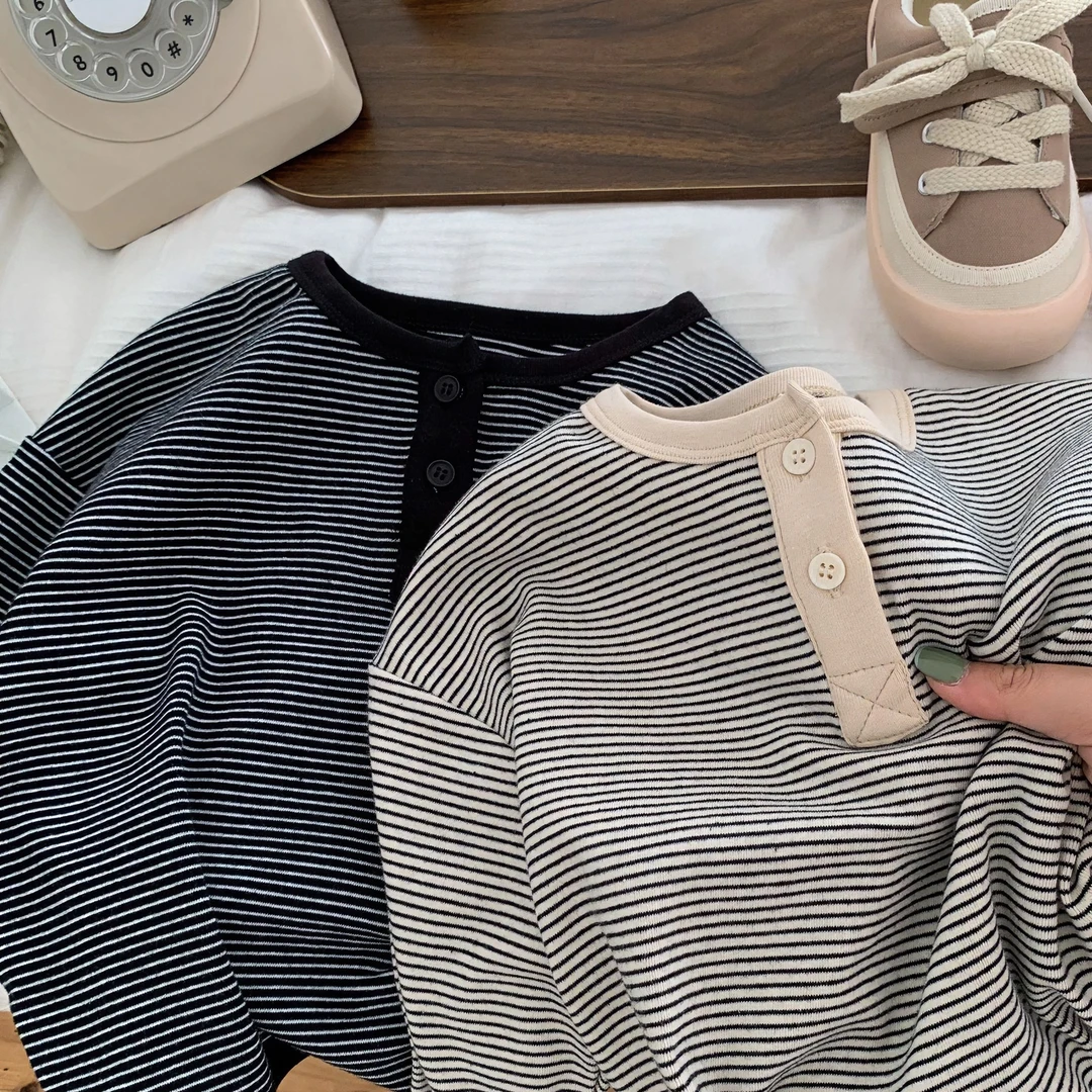 【A类亏米福利】儿童2024秋装新款男童T恤宝宝洋气打底衫条纹上衣