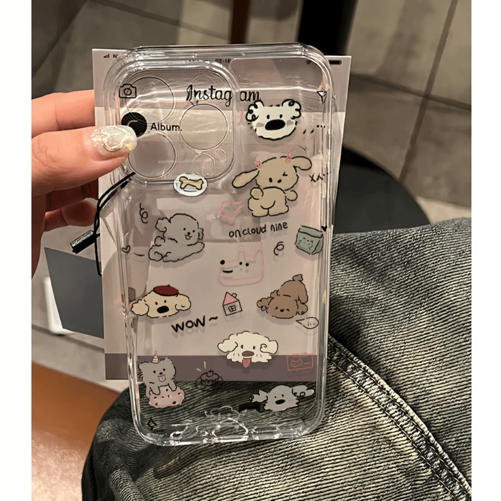 小狗聚会适用苹果13/14手机壳iphone15pro12女11小米vivo华为oppo