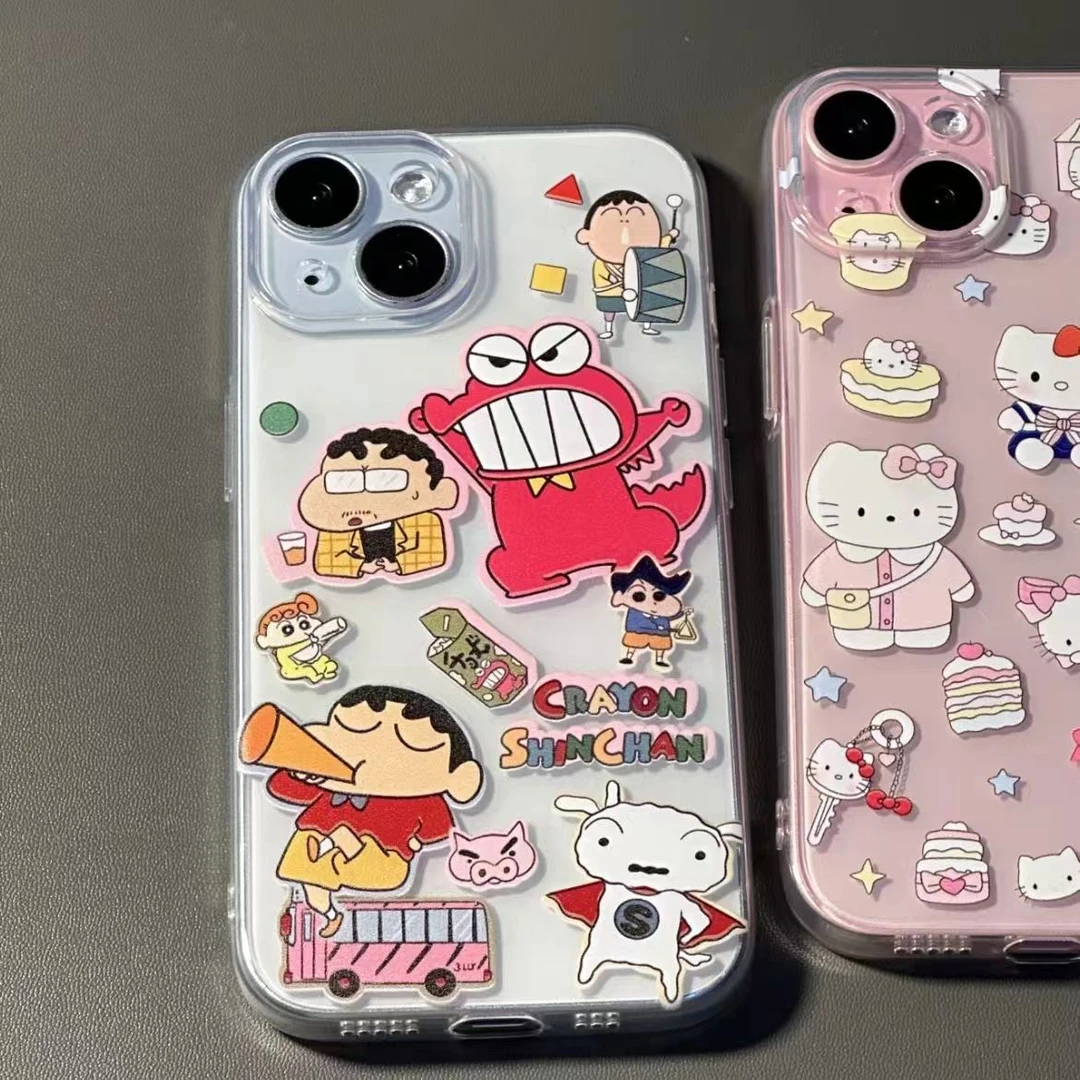 动漫小新适用苹果13/14手机壳iphone15pro12女11小米vivo华为oppo