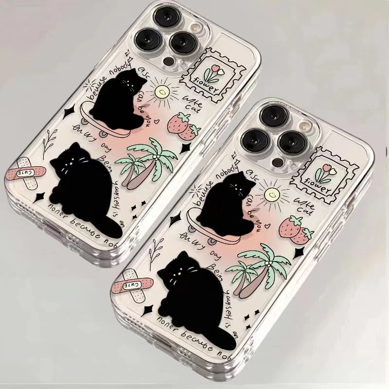 椰树涂鸦适用苹果13/14手机壳iphone15pro12女11小米vivo华为oppo