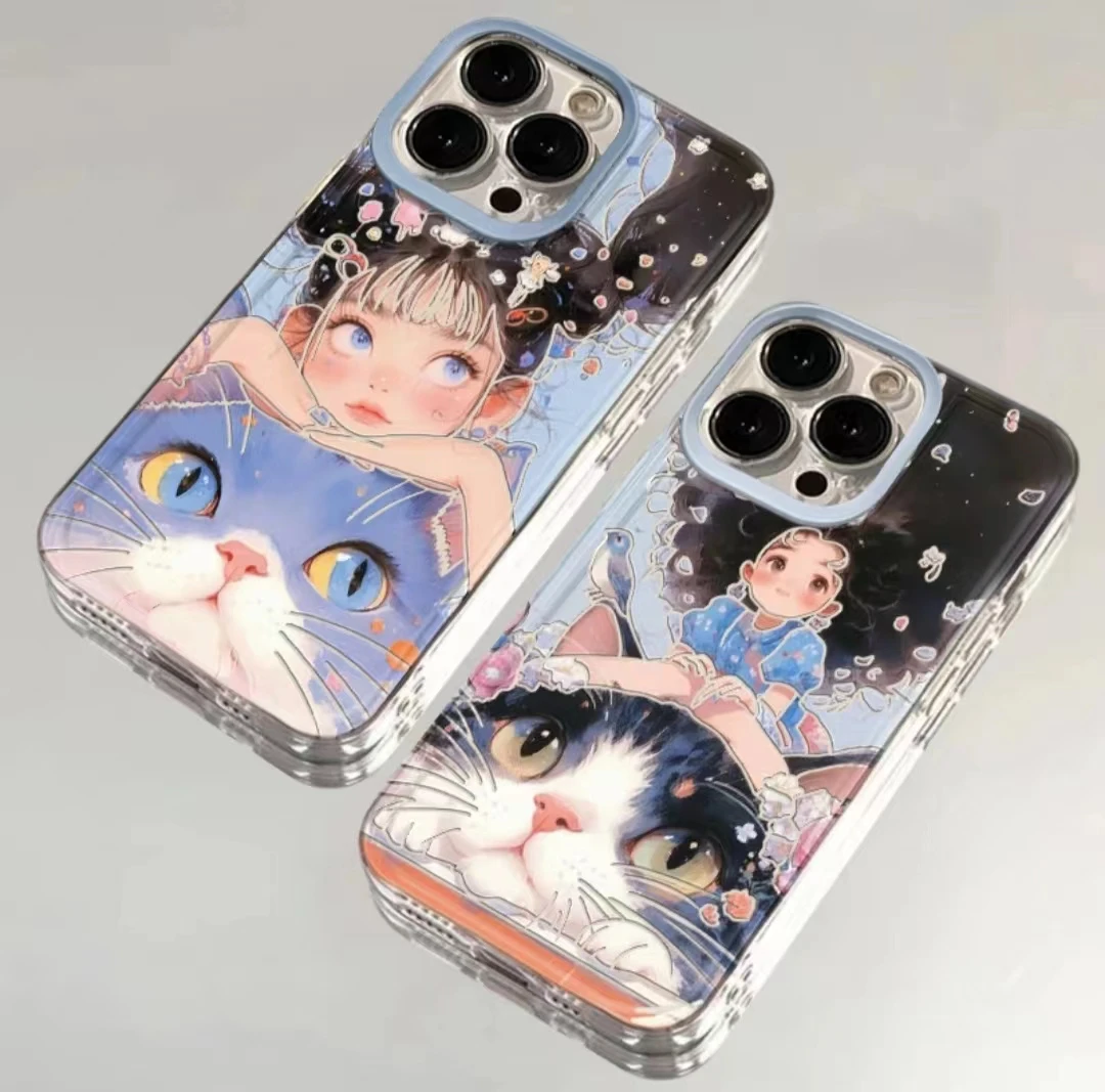 彩色大头适用苹果13/14手机壳iphone15pro12女11小米vivo华为oppo