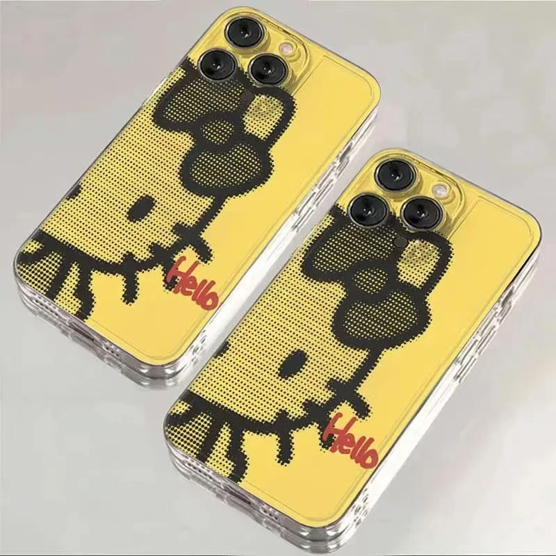 黄底素描适用苹果13/14手机壳iphone15pro12女11小米vivo华为oppo