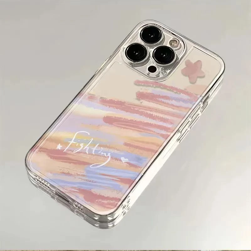 星星英文适用苹果13/14手机壳iphone15pro12女11小米vivo华为oppo