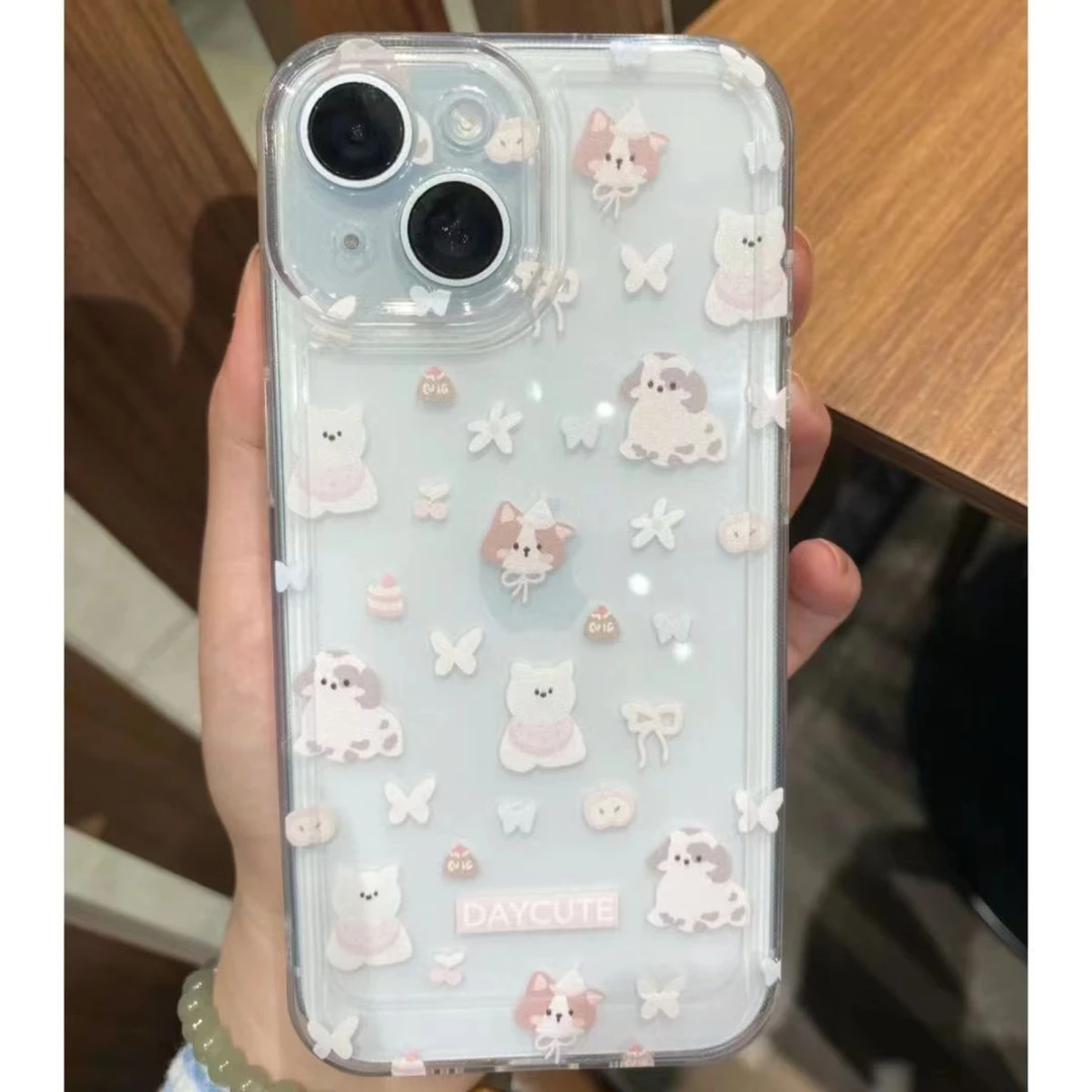 春日小狗适用苹果13/14手机壳iphone15pro12女11小米vivo华为oppo